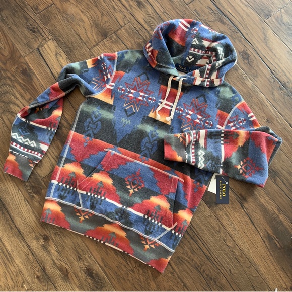 Polo By Ralph Lauren Southwestern Print Pullover Hooded Sweatshirt - Picture 6 of 16